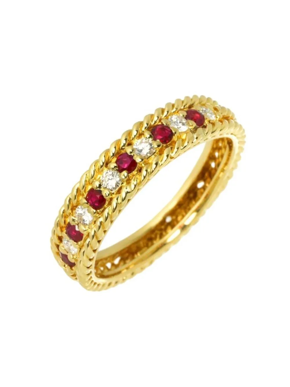 Dior Ring Ruby Diamond 18k YG Yellow Gold